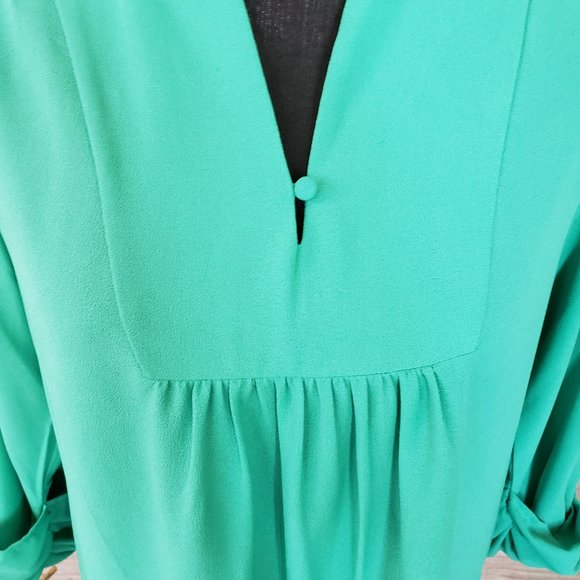 BRIXON IVY AQUA GREEN V-NECK L/S TOP - SMALL - Picture 3 of 13